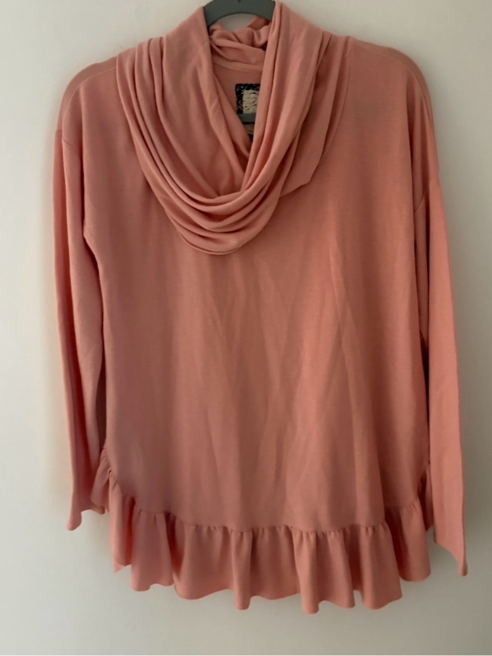 Cupio long sleeve cowl neck relaxed-fit tunic blend viscose polyester spandex